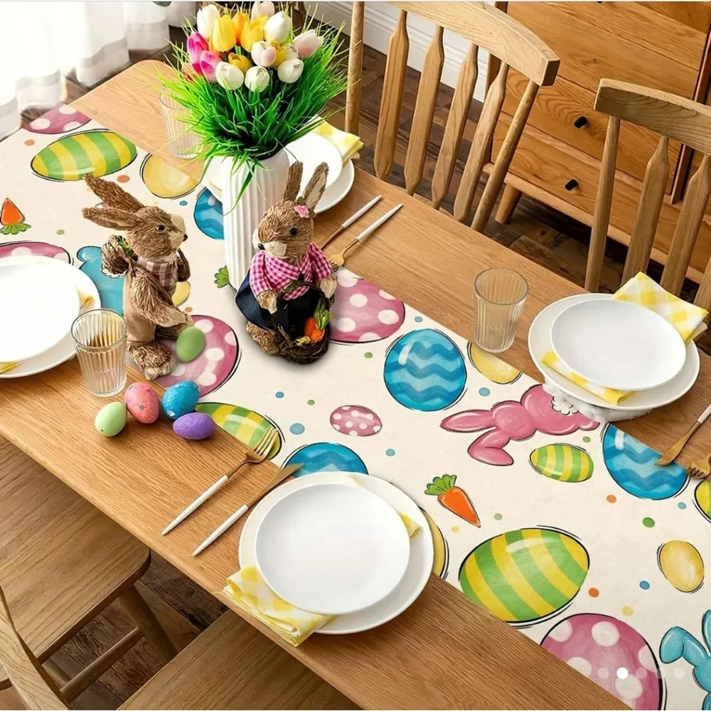 Table Runner Beige Multi-color 70.9 in x 11.4 in